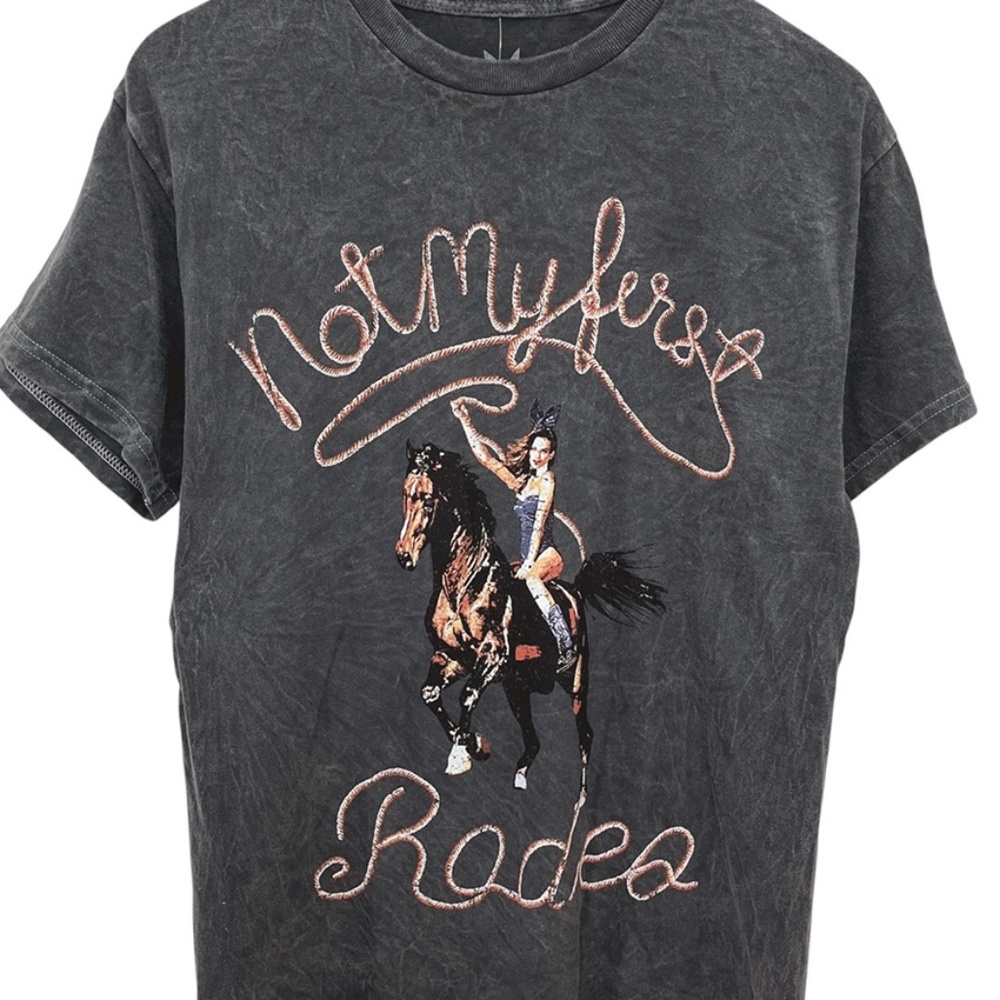 NWT Playboy Not My First Rodeo Cowgirl Bunny Horseback T-Shirt Women’s Medium